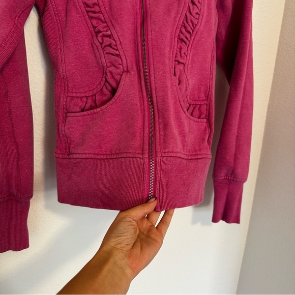 Lululemon Cuddle Up Full Zip Jacket Sparkly Pink Size 2 Women’s Side Pockets - Picture 6 of 14